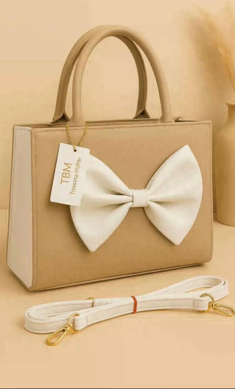 TBM Bow Style Handbag with Adjustable Belt