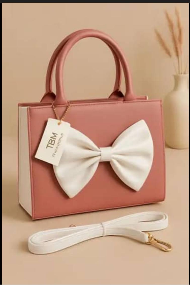 TBM Bow Style Handbag with Adjustable Belt