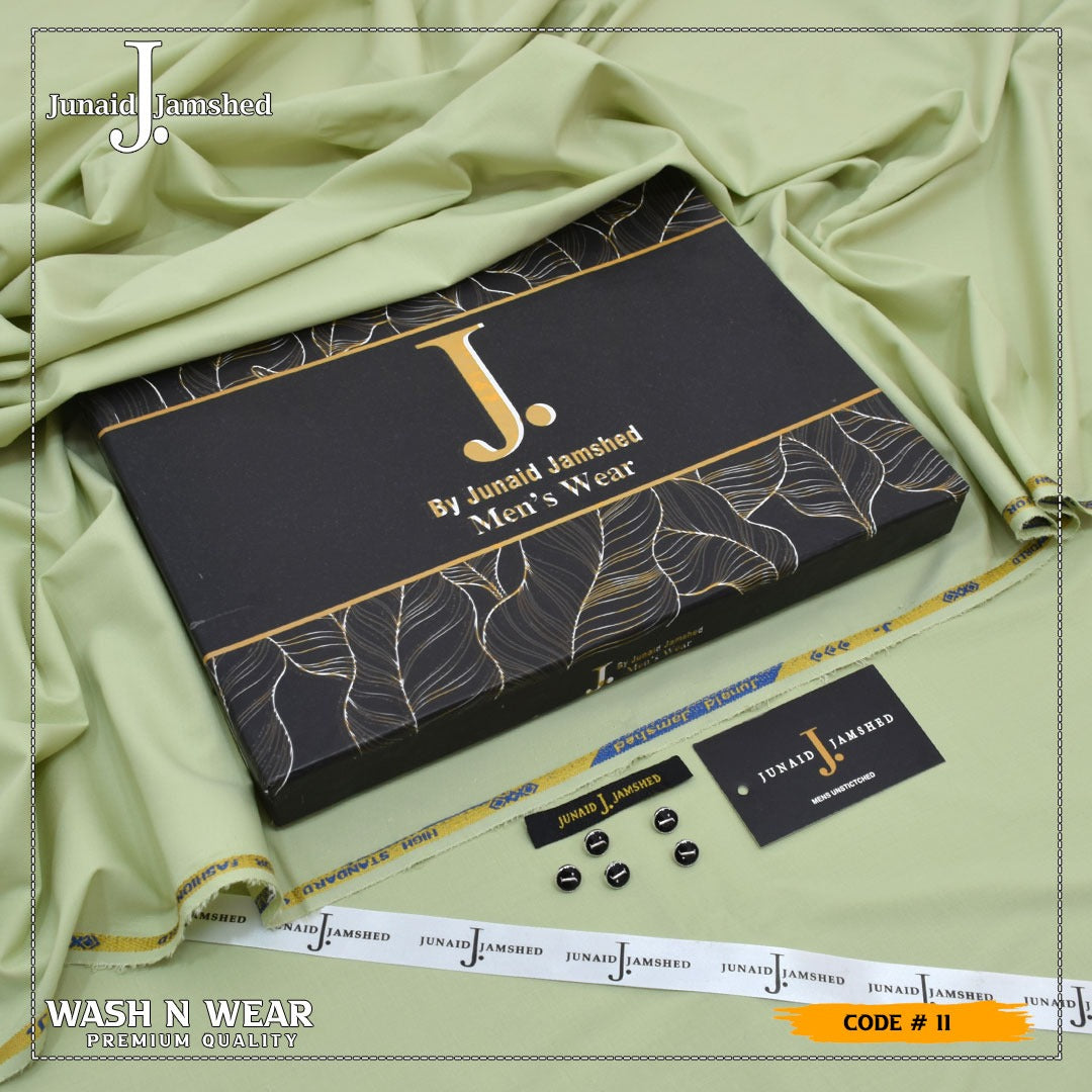 J. Junaid Jamshed Men's Wash N Wear Unstitched Suit