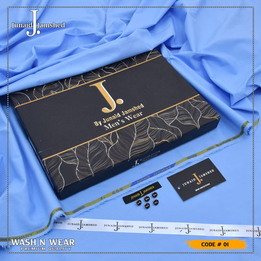 J. Junaid Jamshed Men's Wash N Wear Unstitched Suit -