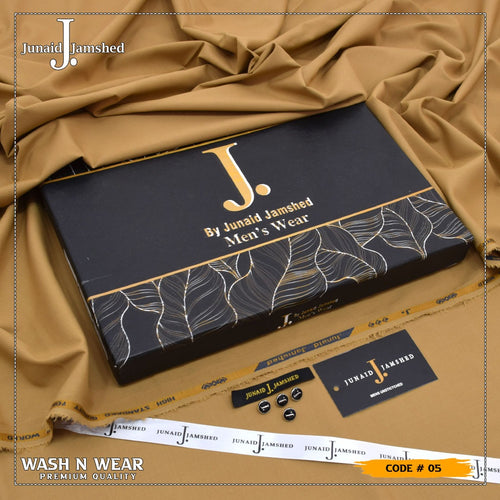 J. Junaid Jamshed Men's Wash N Wear Unstitched Suit -