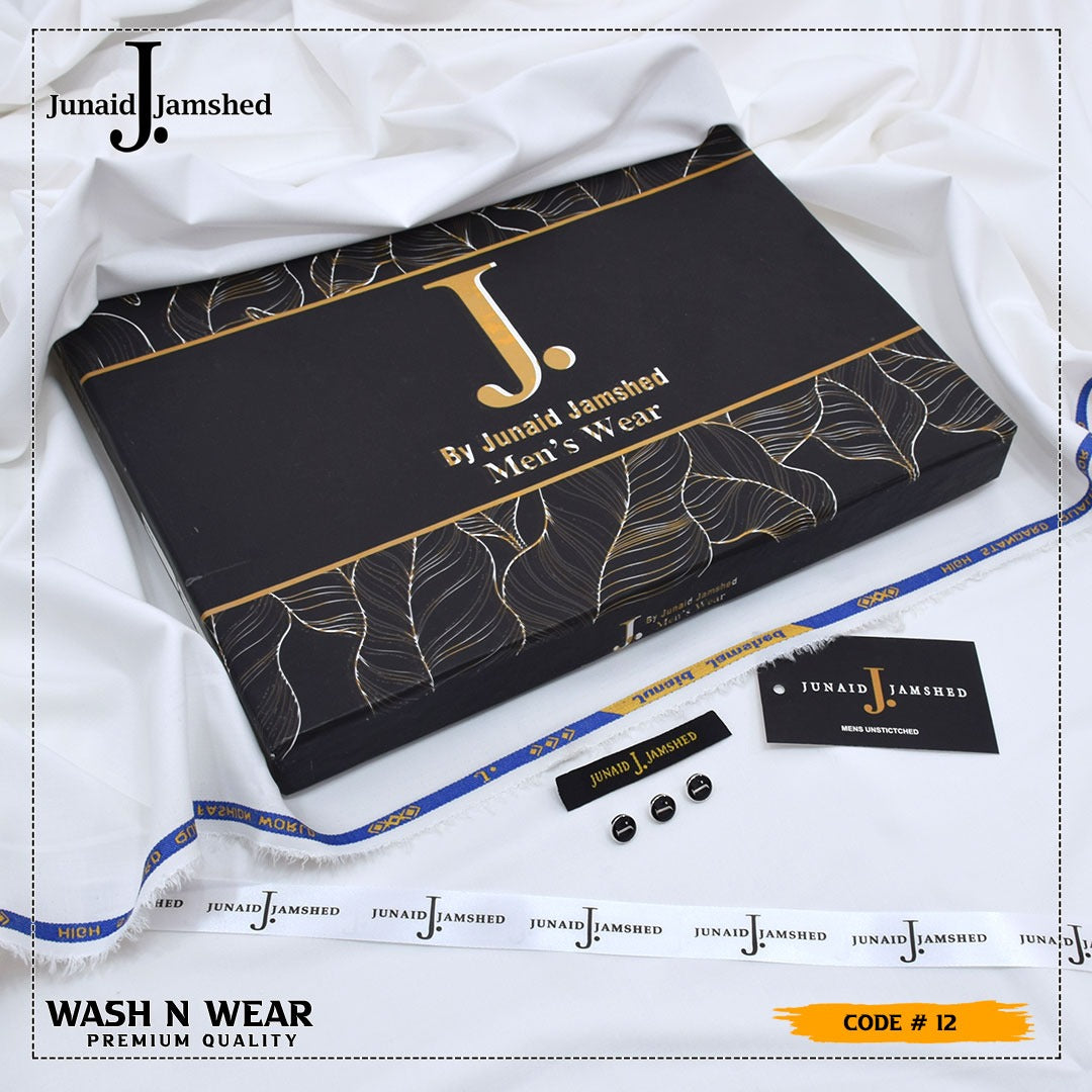 J. Junaid Jamshed Men's Wash N Wear Unstitched Suit -