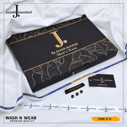 J. Junaid Jamshed Men's Wash N Wear Unstitched Suit -