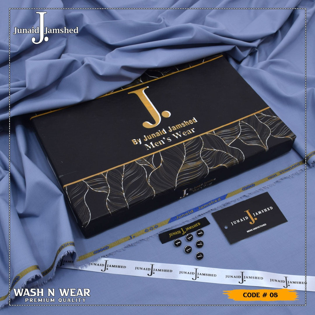 J. Junaid Jamshed Men's Wash N Wear Unstitched Suit -