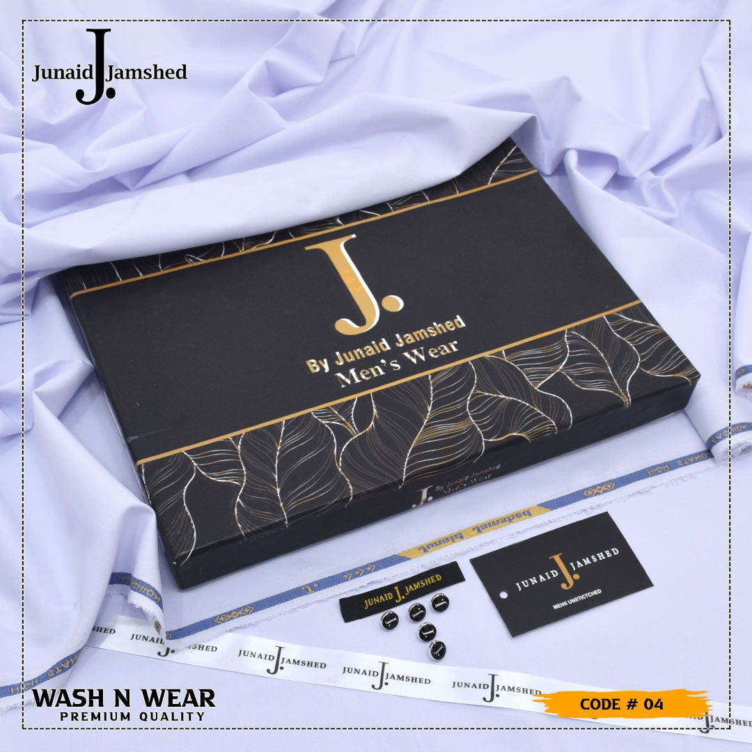J. Junaid Jamshed Men's Wash N Wear Unstitched Suit -