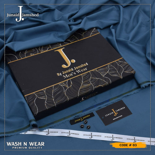 J. Junaid Jamshed Men's Wash N Wear Unstitched Suit -