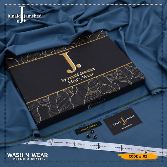 J. Junaid Jamshed Men's Wash N Wear Unstitched Suit -