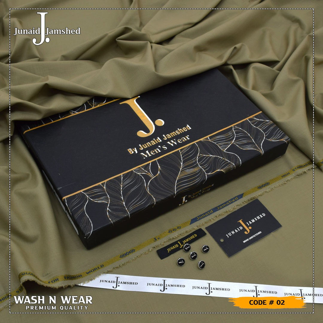J. Junaid Jamshed Men's Wash N Wear Unstitched Suit -