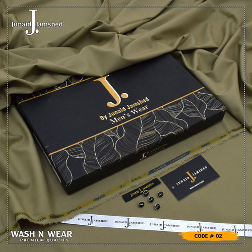 J. Junaid Jamshed Men's Wash N Wear Unstitched Suit -