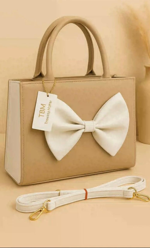 TBM Bow Style Handbag with Adjustable Belt