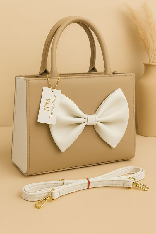 TBM Bow Style Handbag with Adjustable Belt