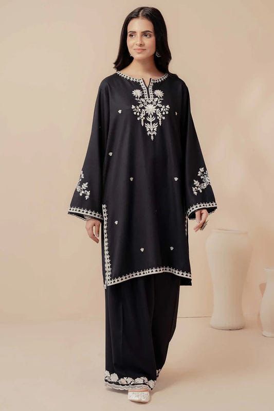 Urge Premium Luxury Lawn 2PC Embroidered Unstitched Suit - DE-1147 (Black)